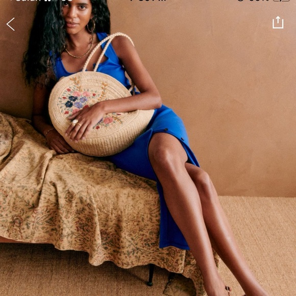 Sézane x Momoni June Basket - Embroidered Multicolored BOUQUET - RARE - Picture 4 of 9